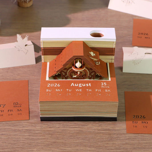Cuckoo Clock 3D Memo Pad - Weekly Planner 2026