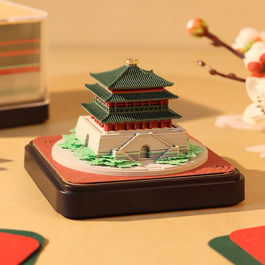 Xi'an Bell Tower 3D Memo Pad - Daily Calendar 2026