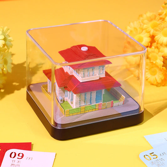 Whimsical Cottage 3d Memo Pad - Daily Calendar 2026