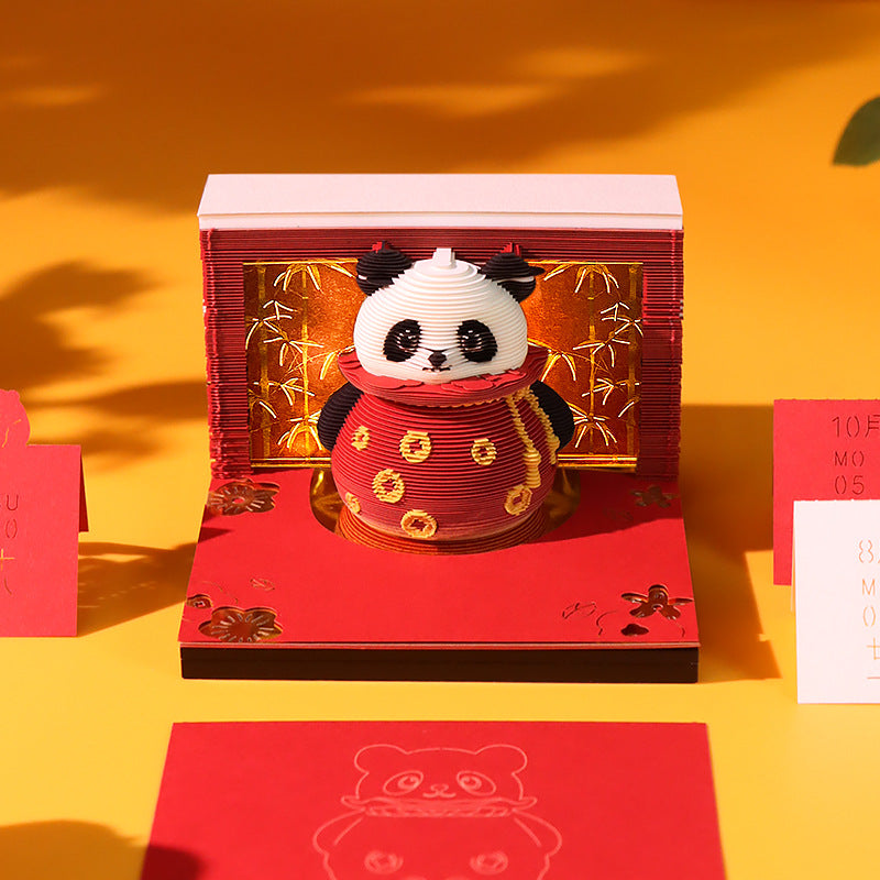 Fortune Panda 3D Memo Pad - Weekly Planner 2026