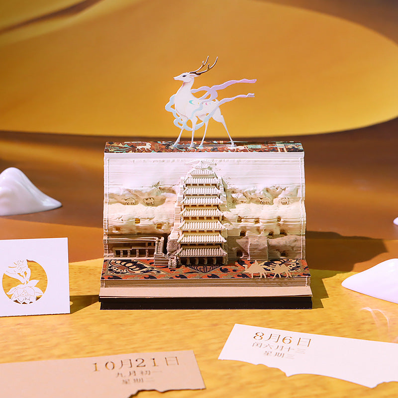 Dunhuang Mogao Caves 3D Memo Pad - Weekly Planner 2026