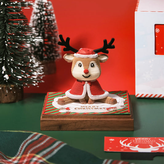 Christmas Reindeer 3d Memo Pad - Daily Calendar 2026