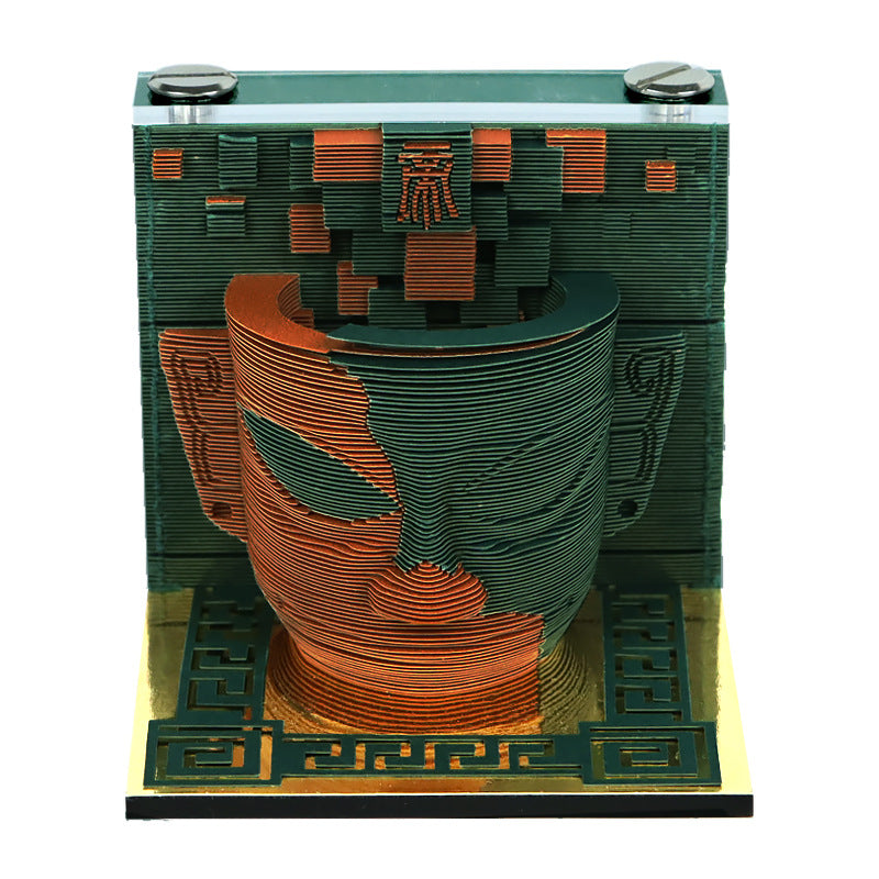 Sanxingdui Pen Holder - 3D Memo Pad Desk Organizer