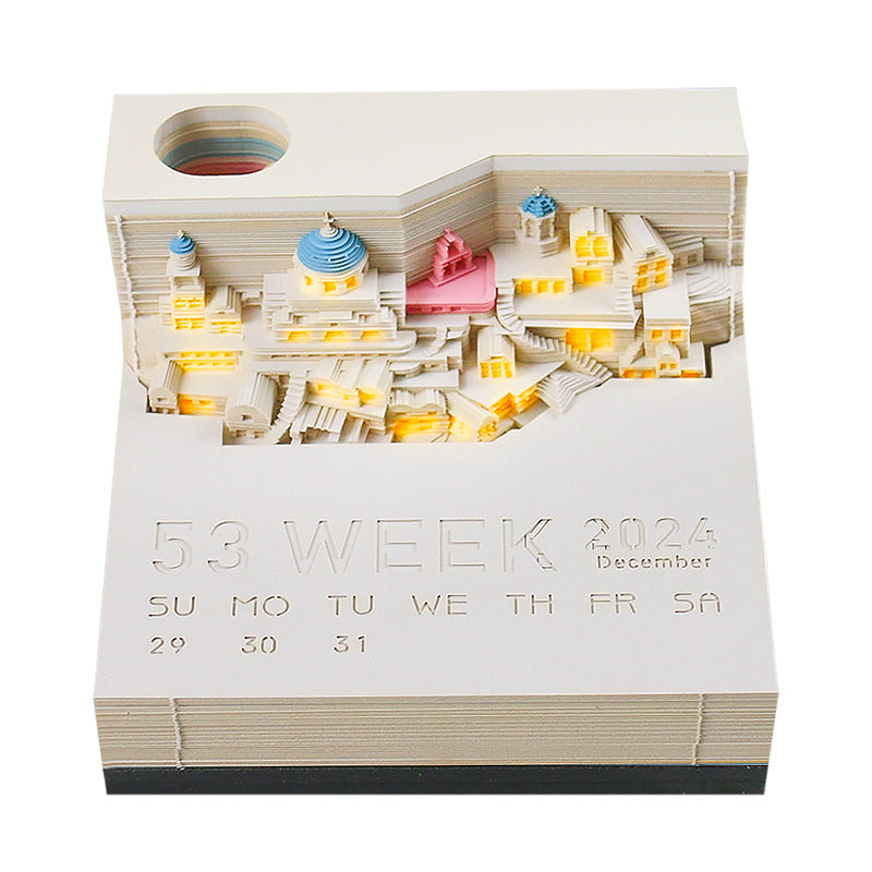 Santorini 3D Memo Pad - Weekly Planner 2026