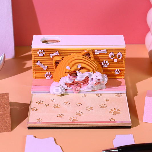 Corgi 3d Memo Pad - Weekly Planner 2026