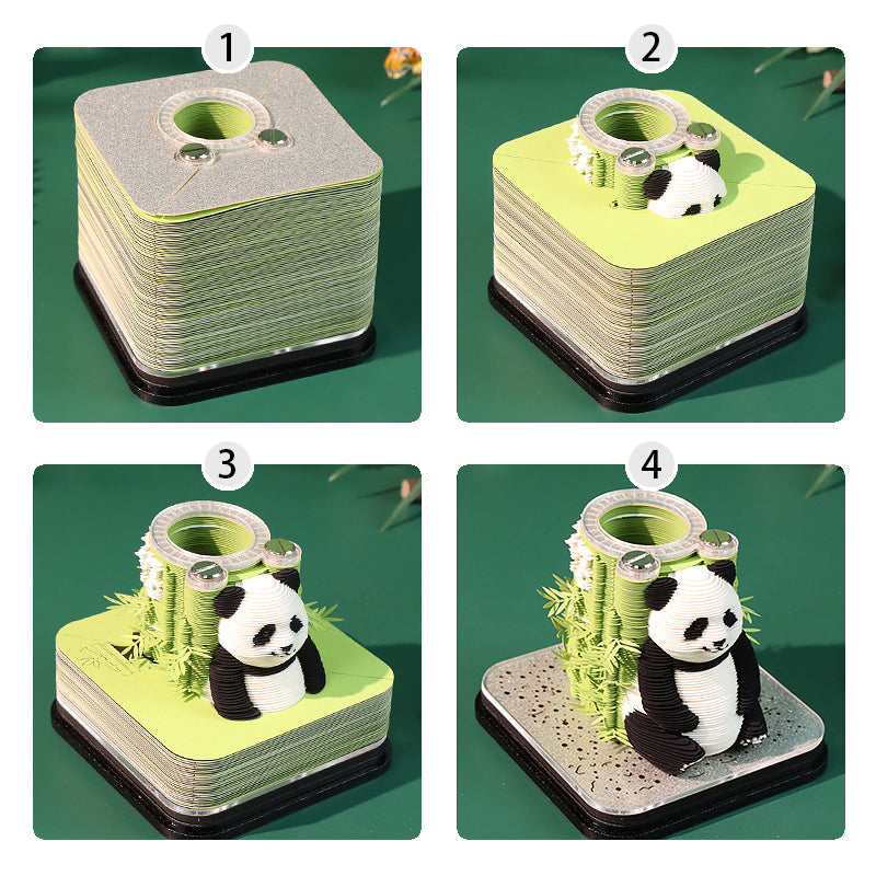 Relaxed Panda 3d Memo Pad - Daily Calendar 2026