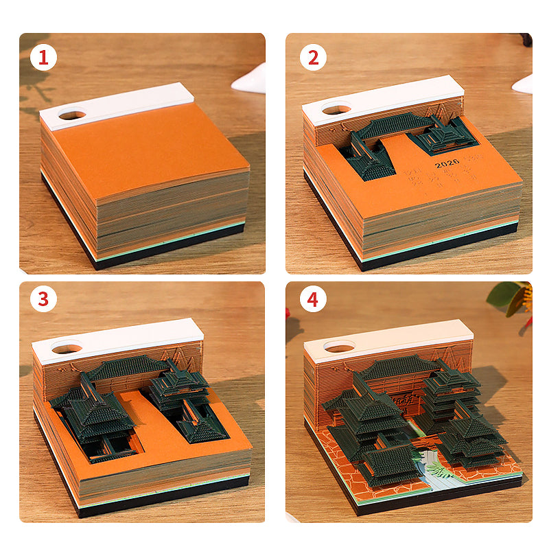 Lijiang Old Town 3d Memo Pad - Weekly Planner 2026