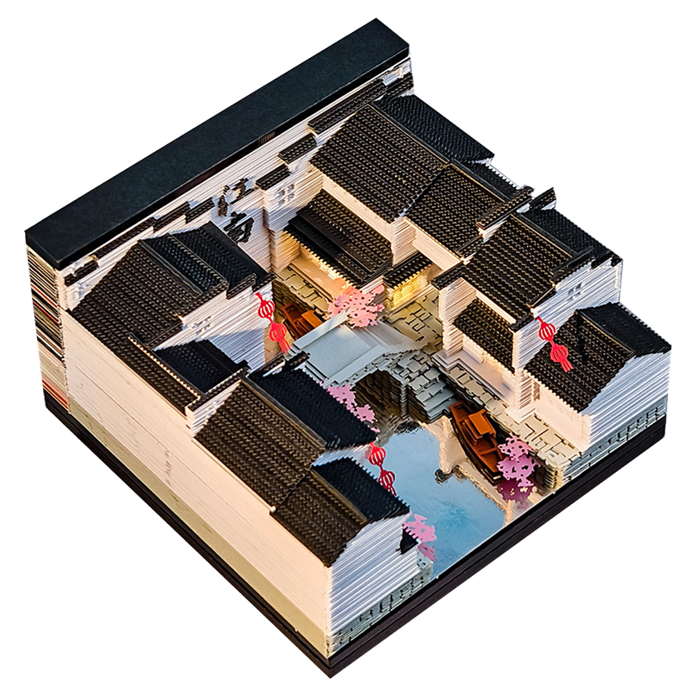 Jiangnan Water Town 3d Memo Pad - Weekly Planner 2026