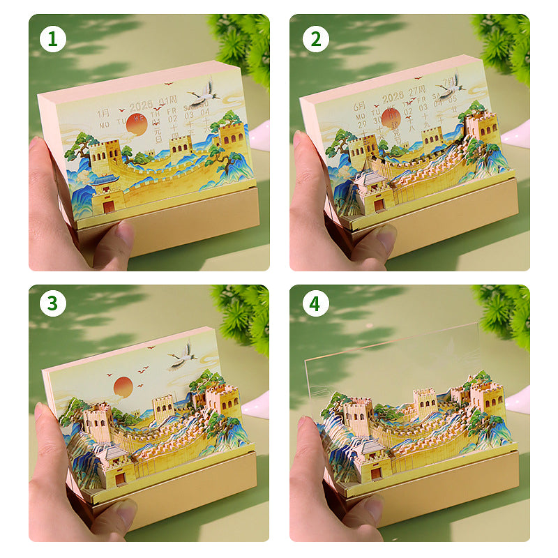 Great Wall of China 3d Memo Pad - Weekly Planner 2026