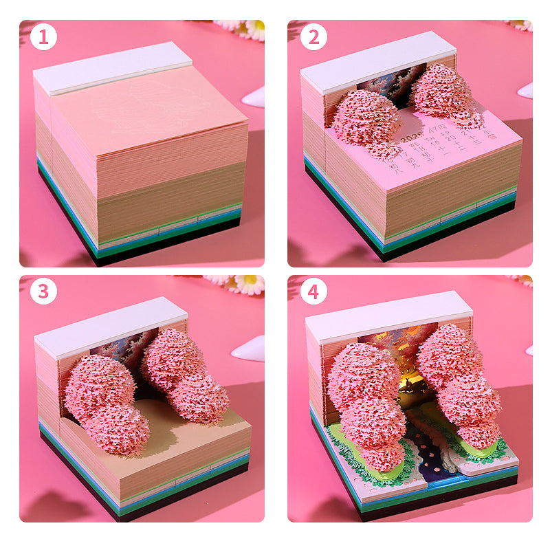Peach Blossom Forest 3d Memo Pad - Weekly Planner 2026