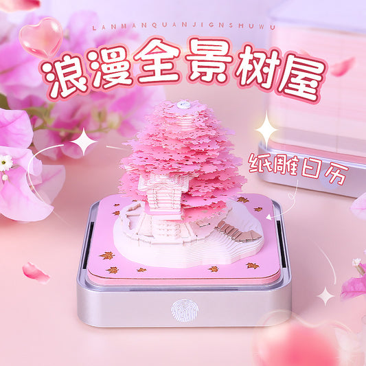 Romantic Treehouse 3d Memo Pad - Daily Calendar 2026