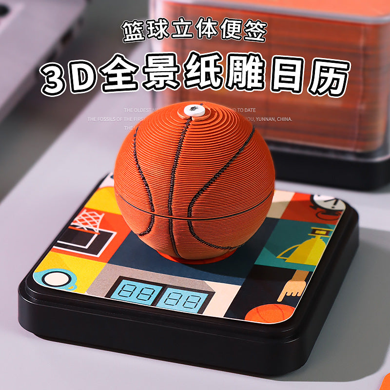 Basketball Sports 3d Memo Pad - Daily Calendar 2026