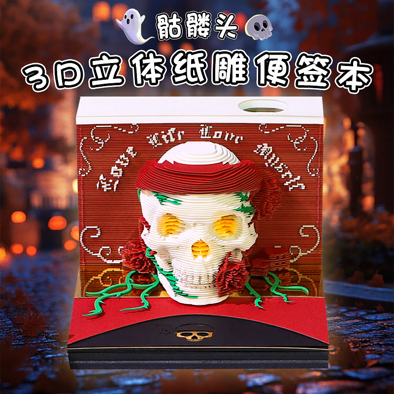 Skull Gothic Art 3D Memo Pad - Weekly Planner 2026