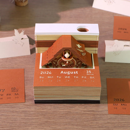 Cuckoo Clock 3D Memo Pad - Weekly Planner 2026