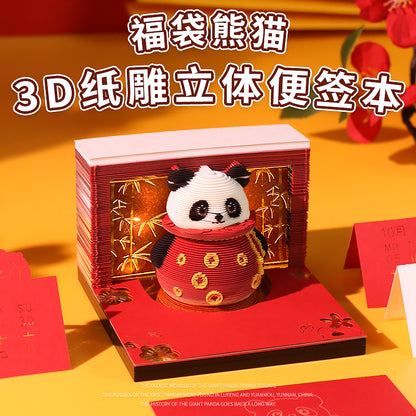Fortune Panda 3D Memo Pad - Weekly Planner 2026