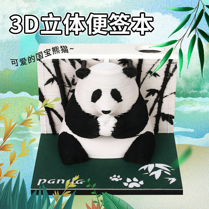 Cute Panda 3d Memo Pad - Weekly Planner 2026