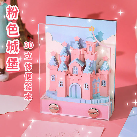 Pink Castle 3D Memo Pad