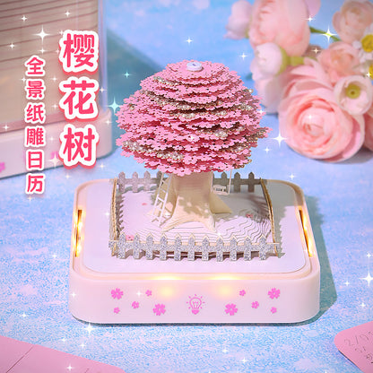 Panoramic Cherry Blossom Tree 3d Memo Pad - Daily Calendar 2026