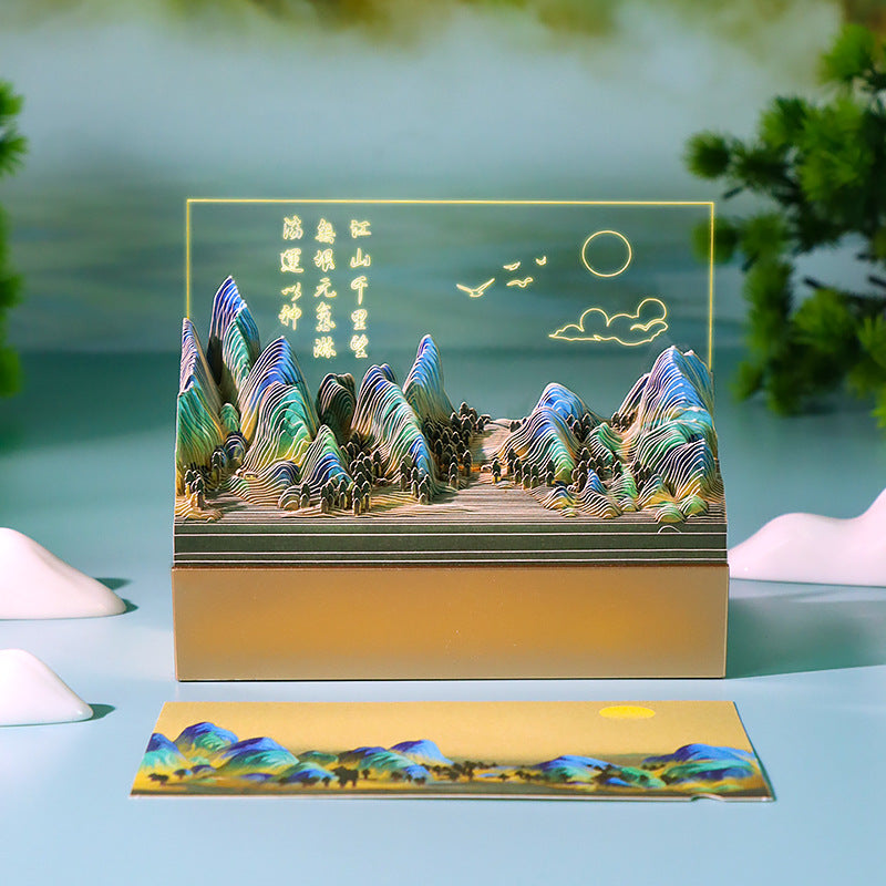 A Thousand Li of Rivers and Mountains 3d Memo Pad - Weekly Planner 2026