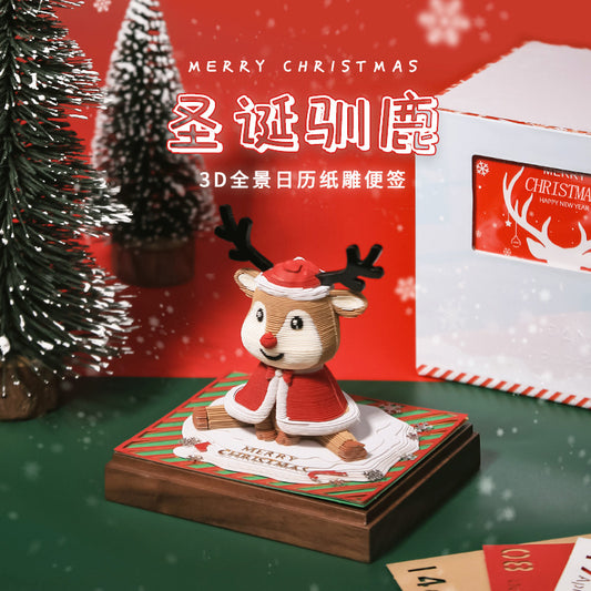 Christmas Reindeer 3d Memo Pad - Daily Calendar 2026
