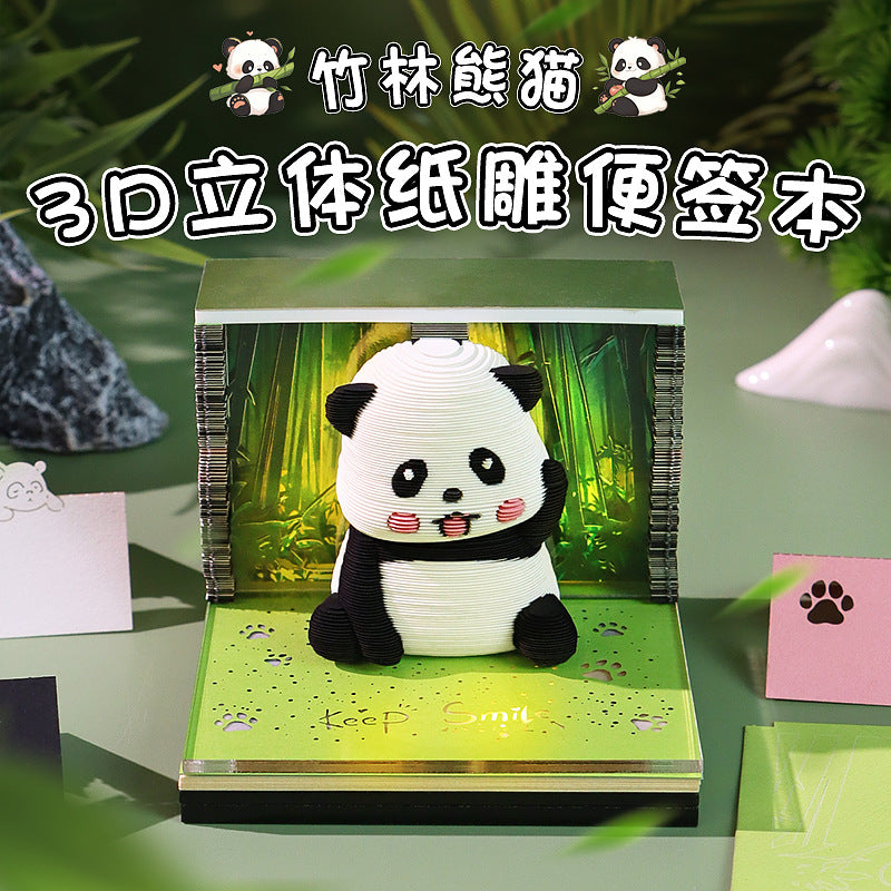 Panda Bamboo Forest 3d Memo Pad - Weekly Planner 2026