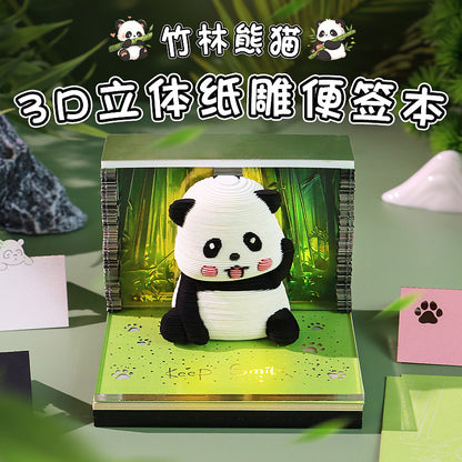 Panda Bamboo Forest 3d Memo Pad - Weekly Planner 2026