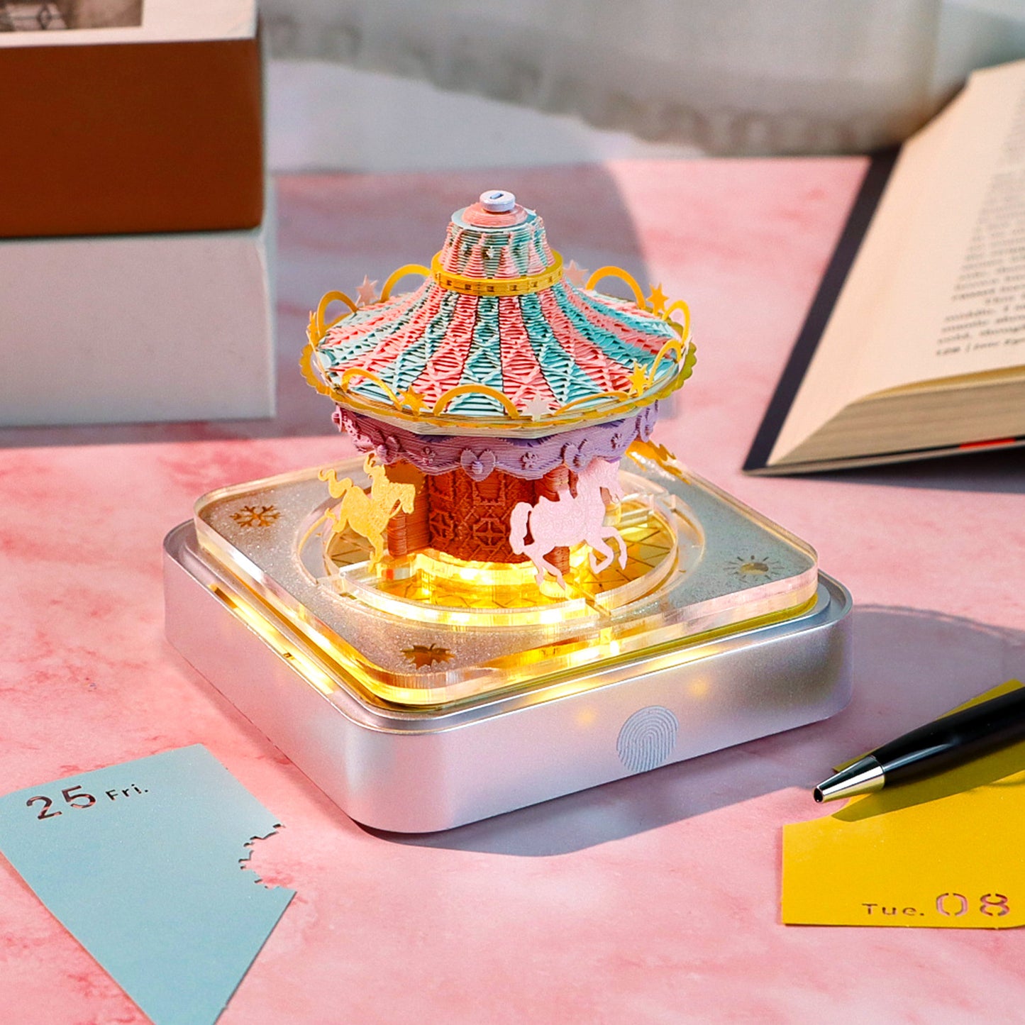 Carousel 3D Memo Pad - Daily Calendar 2026