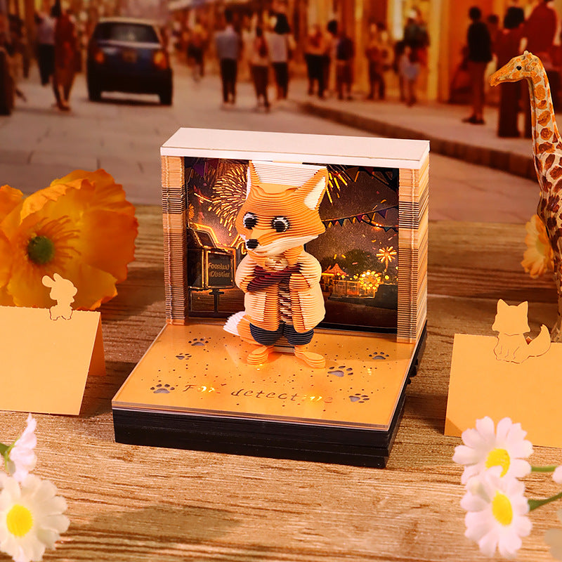 Fox Detective 3d Memo Pad - Weekly Planner 2026