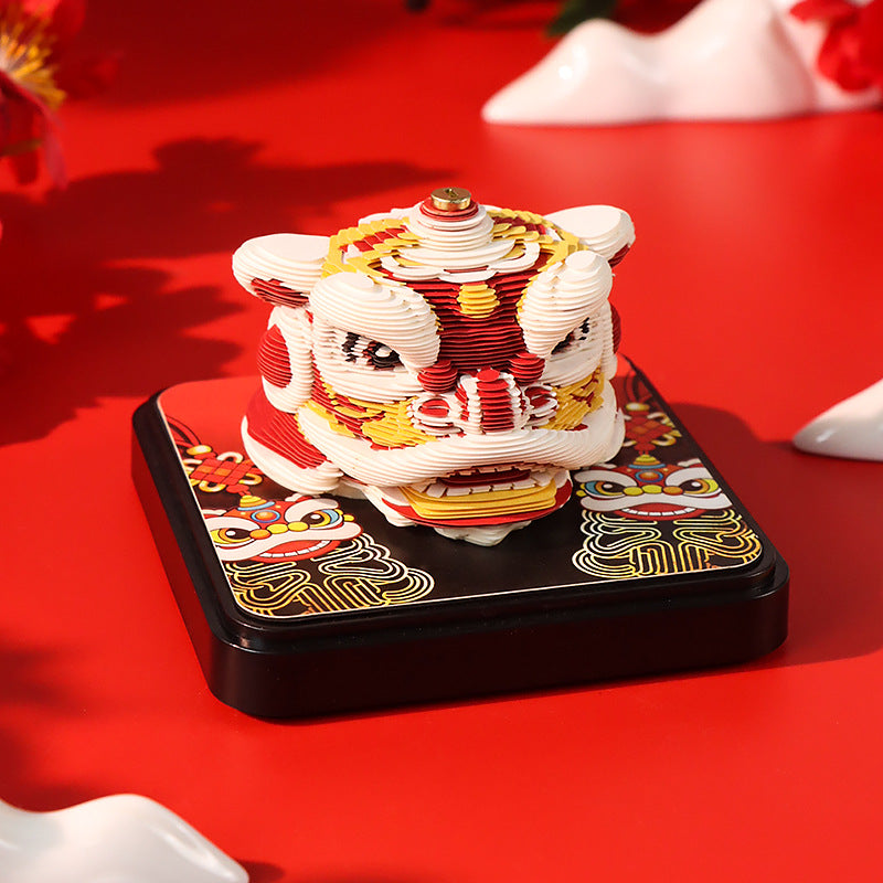 Chinese Lion Dance 3D Memo Pad - Daily Calendar 2026