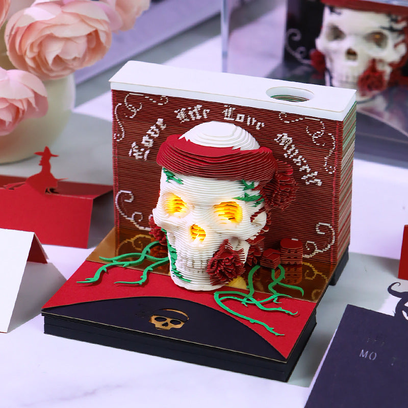 Skull Gothic Art 3D Memo Pad - Weekly Planner 2026