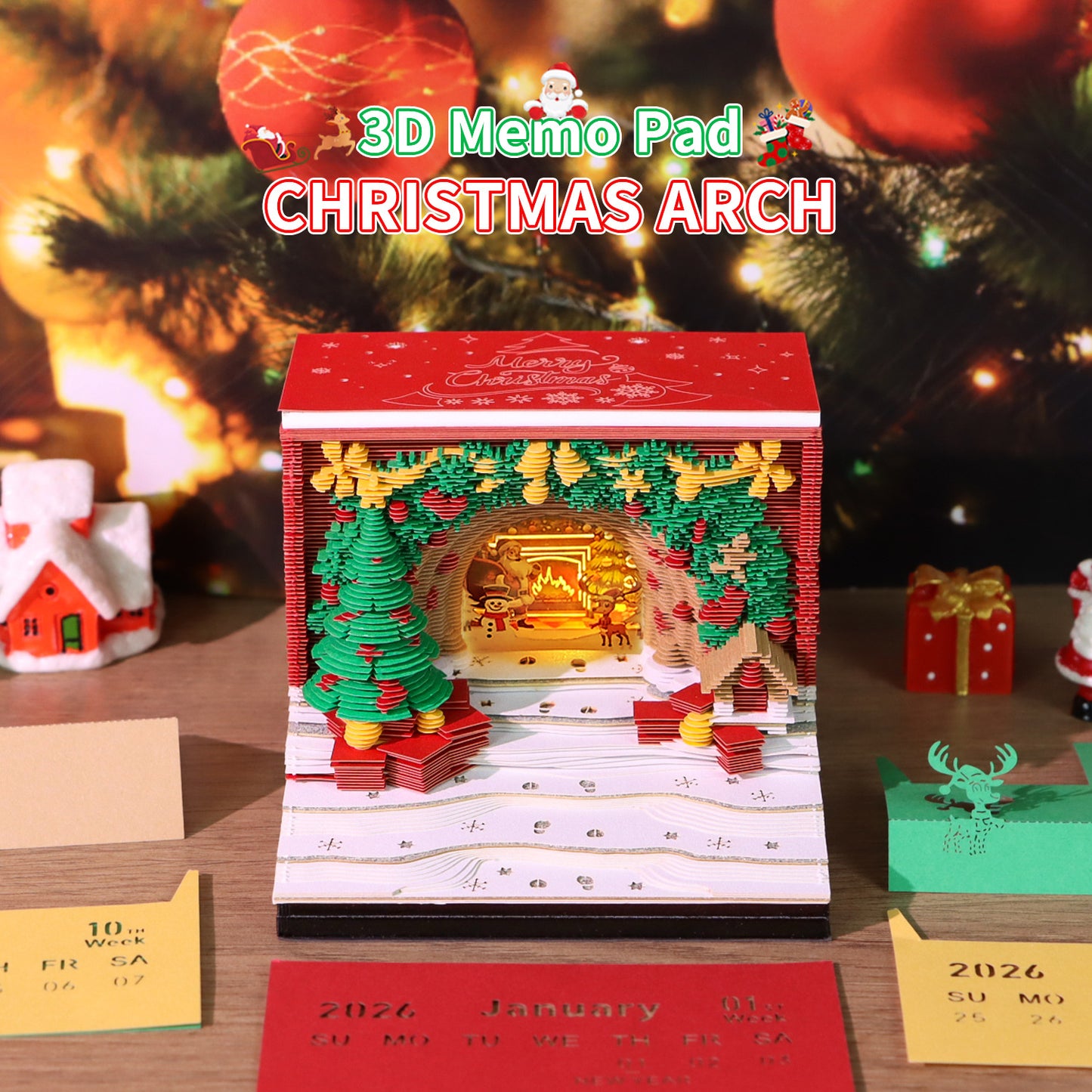 Christmas Archway 3D Memo Pad - Weekly Planner 2026