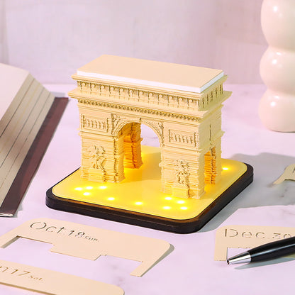 Arc de Triomphe 3D Memo Pad - Daily Calendar 2026