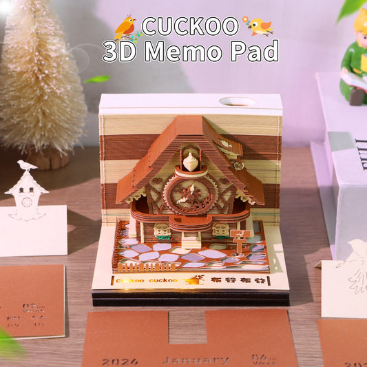 Cuckoo Clock 3D Memo Pad - Weekly Planner 2026