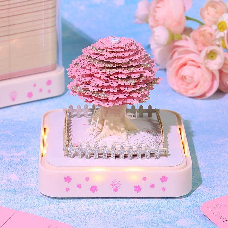 Panoramic Cherry Blossom Tree 3d Memo Pad - Daily Calendar 2026