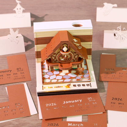 Cuckoo Clock 3D Memo Pad - Weekly Planner 2026