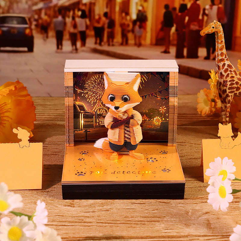 Fox Detective 3d Memo Pad - Weekly Planner 2026