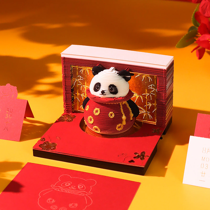 Fortune Panda 3D Memo Pad - Weekly Planner 2026