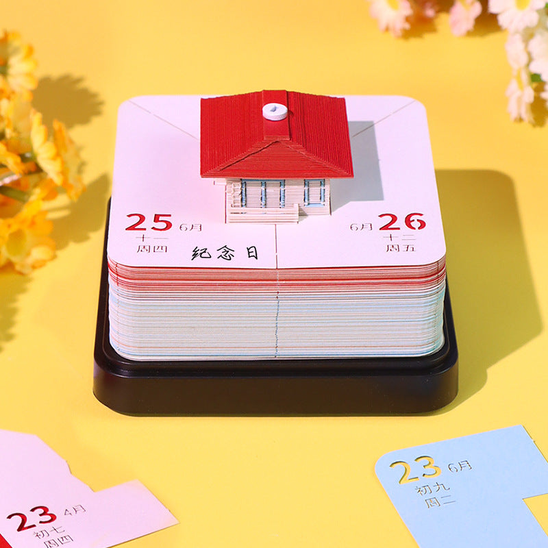 Whimsical Cottage 3d Memo Pad - Daily Calendar 2026