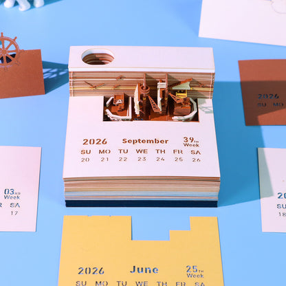 Pirate Ship 3D Memo Pad - Weekly Planner 2026