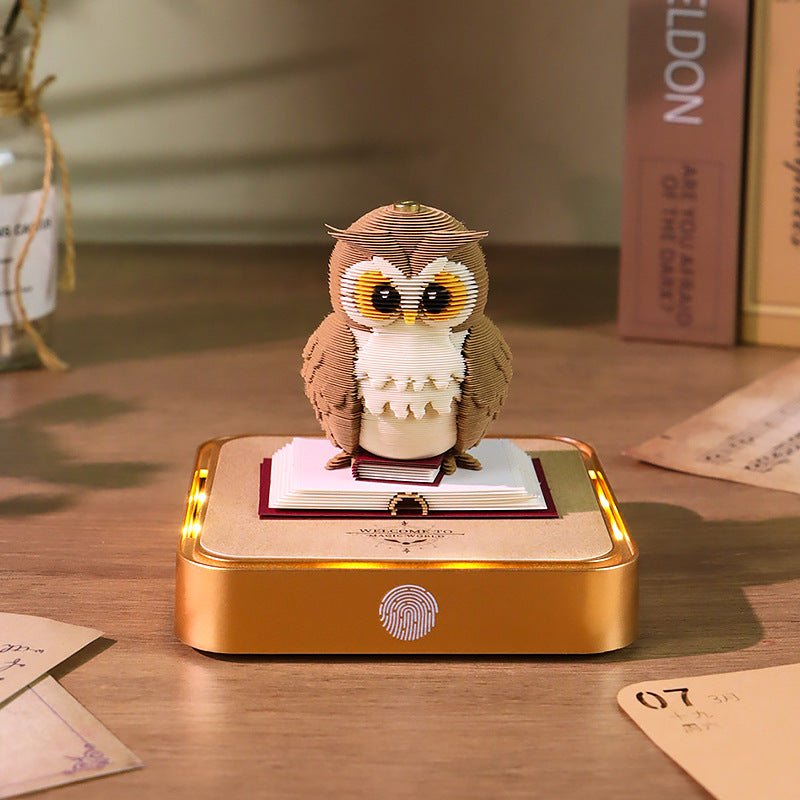 Owl 3D Memo Pad - Daily Calendar 2026