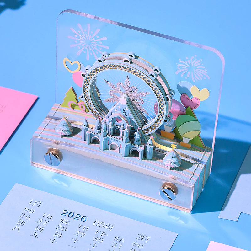 Snowflake Ferris Wheel 3d Memo Pad - Weekly Planner 2026