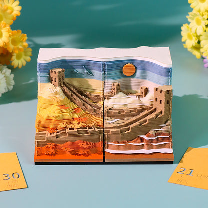 Great Wall Four Seasons Calendar 3D Memo Pad - Daily Calendar 2026