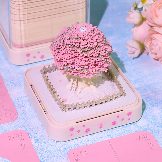 Panoramic Cherry Blossom Tree 3d Memo Pad - Daily Calendar 2026
