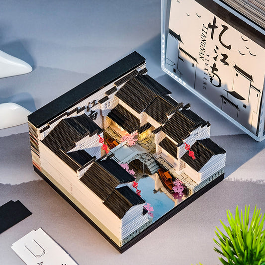 Jiangnan Water Town 3d Memo Pad - Weekly Planner 2026