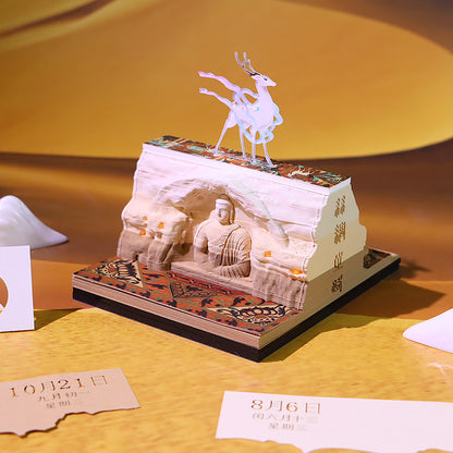 Dunhuang Mogao Caves 3D Memo Pad - Weekly Planner 2026