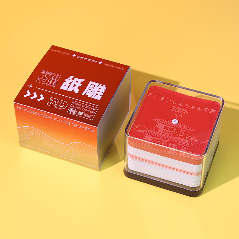 Whimsical Cottage 3d Memo Pad - Daily Calendar 2026