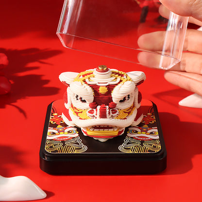 Chinese Lion Dance 3D Memo Pad - Daily Calendar 2026