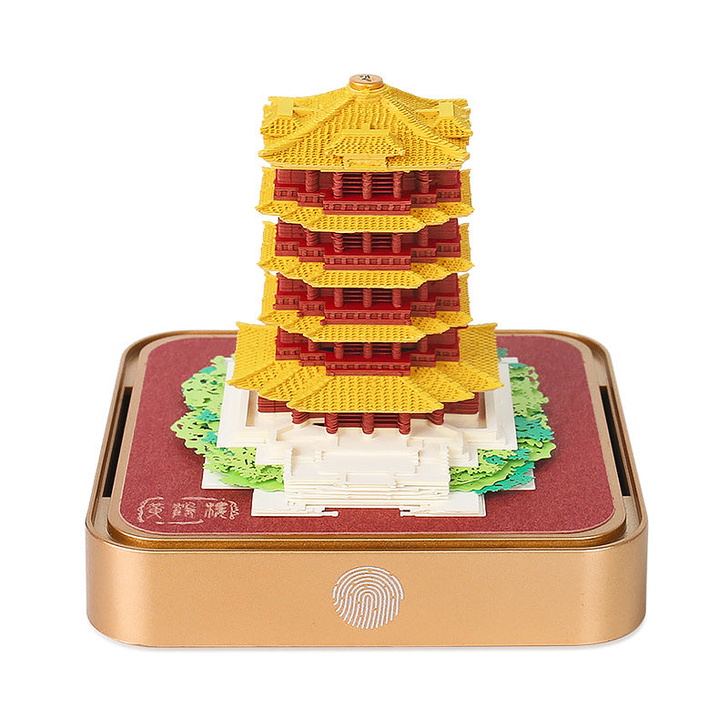 Yellow Crane Tower 3D Memo Pad - Daily Calendar 2026