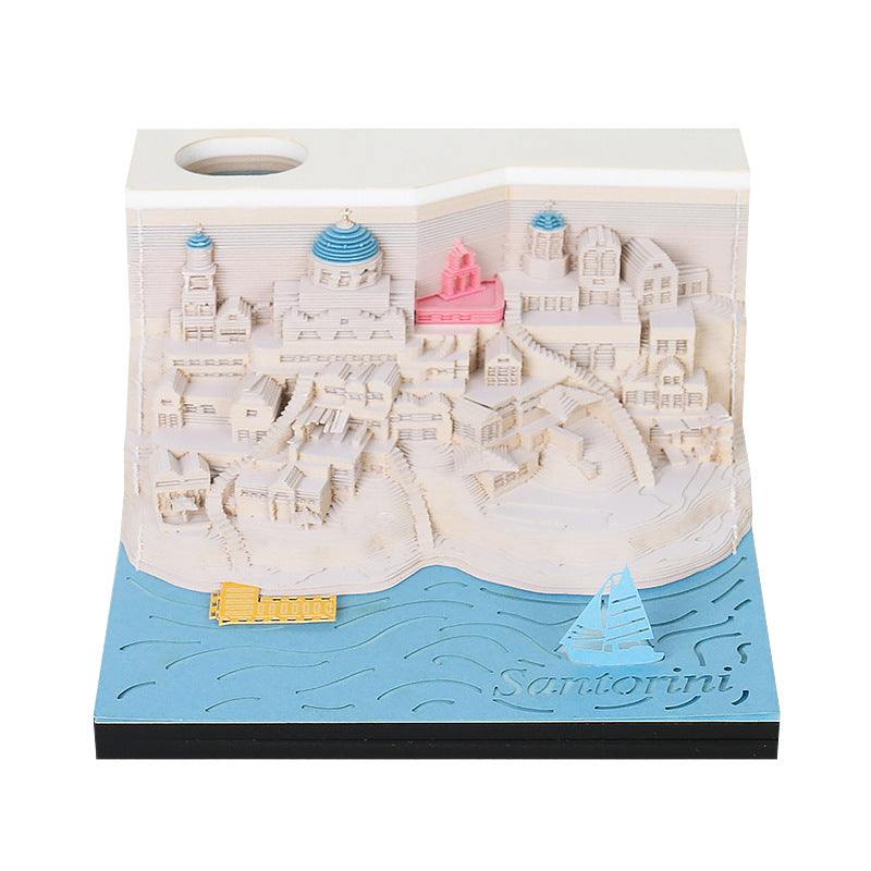 Santorini 3D Memo Pad - Weekly Planner 2026