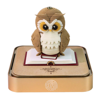 Owl 3D Memo Pad - Daily Calendar 2026